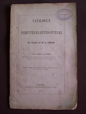Catalogue des hémiptères-hétéroptères de l'Alsace et de la Lorraine