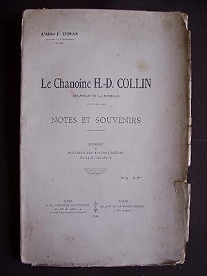 Le chanoine H.-D. Collin Sénateur de la Moselle - Notes et souvenirs