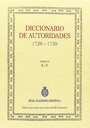 Diccionario de Autoridades vol. VI