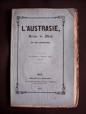 L'Austrasie - Revue de Metz et de Lorraine - Décembre 1858