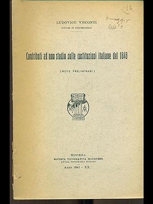 Contributi ad uno studio sulle costituzioni italiane del 1848