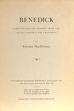 Benedick: A sketch for the Scherzo from the Second Concerto for Pianoforte