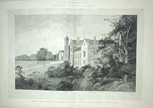 A Large Original Antique Print from The Illustrated London News Illustrating Eastwell Park in Ken...