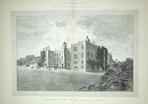 A Large Original Antique Print from The Illustrated London News Illustrating Beaudesert in Staffo...