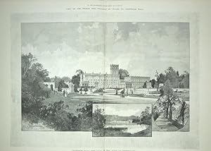A Large Original Antique Print from The Illustrated London News Illustrating Trentham Hall in Sta...