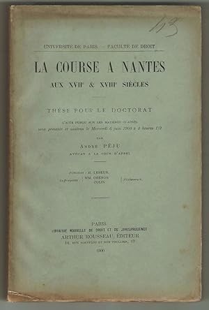 La course à Nantes aux XVIIe et XVIIIe siècles.