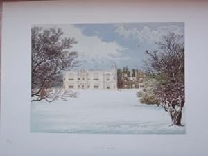 An Original Antique Woodblock Colour Print Illustrating Eshton Hall in Yorkshire from The Picture...