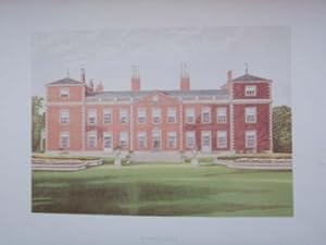 An Original Antique Colour Print Illustrating Euston Hall, Suffolk. Published Ca 1880.