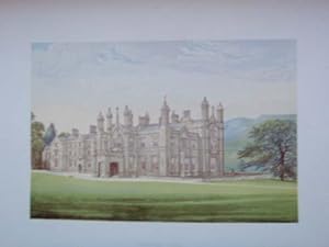 An Original Antique Woodblock Colour Print Illustrating Glanusk Park in Brecon (Brecknockshire), ...