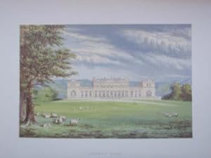 An Original Antique Woodblock Colour Print Illustrating Harewood House in Yorkshire from The Pict...