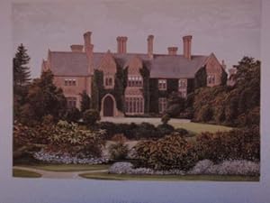 An Original Antique Woodblock Colour Print Illustrating Oxley Manor in Staffordshire from The Pic...