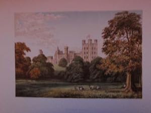 An Original Antique Woodblock Colour Print Illustrating Penrhyn Castle in Carnarvonshire from The...