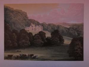 An Original Antique Woodblock Colour Print Illustrating Philiphaugh in Selkirkshire from The Pict...