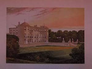 An Original Antique Woodblock Colour Print Illustrating Powerscourt in Pembrokeshire from The Pic...