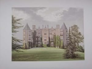 . An original antique woodblock colour print illustrating Westwood Park in Worcs from The Picture...