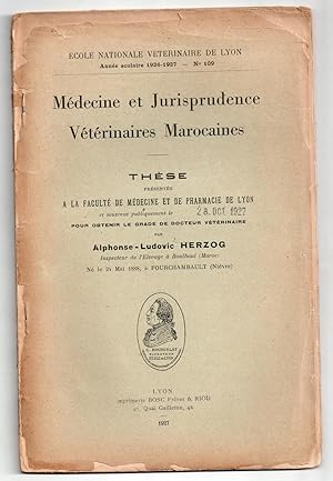 Médecine et Jurisprudence Vétérinaires Marocaines