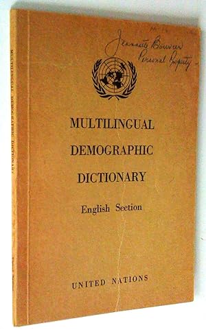 Dictionnaire démographique multilingue, volume français; avec Multilingual Demographic Dictionary...