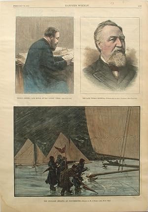 The Ice Yacht Regatta at Poughkeepsie; Thomas Chenery, Late Editor of the London Times; Late Thom...