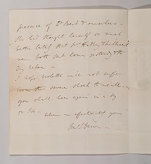 ALS [Letter by Francis Darwin, announcing the death of his mother]