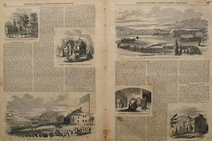 City of Newburgh, from the East Side of the Hudson, a double page spread from the Ballou's Pictor...