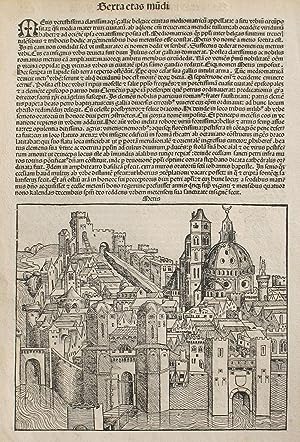Metz, France in the Liber chronicarum- Nuremberg Chronicle, an individual page from the Chronicle...