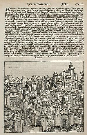 Ravenna, Italy in the Liber chronicarum- Nuremberg Chronicle, an individual page from the Chronic...