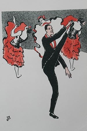 Lithographie extraite de l'ouvrage MOULIN ROUGE, publié en 1925 par Marcel Seheur. - danseurs de ...