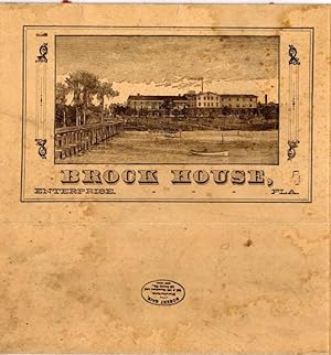 Folding carboard lunch box, titled "Brock House, Enterprise, Fla." on one side, and "Lunch" on th...