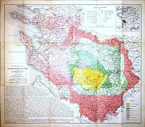 Carte des crus des eaux-de-vie des Charentes ou de Cognac par J. M. Guillon, Inspecteur de la Vit...