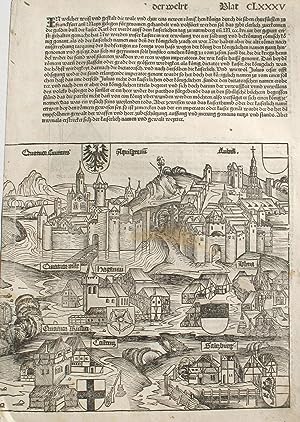 Salzburg, Austria in the Liber chronicarum- Nuremberg Chronicle, an individual page from from 149...