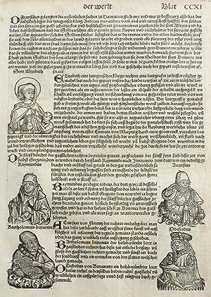 Liber chronicarum- Nuremberg Chronicle, an individual page from the Chronicle,Plate No. CCXI, in ...