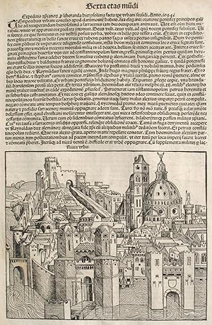 Liber chronicarum- Nuremberg Chronicle, an individual page from the Chronicle featuring Nicea or ...