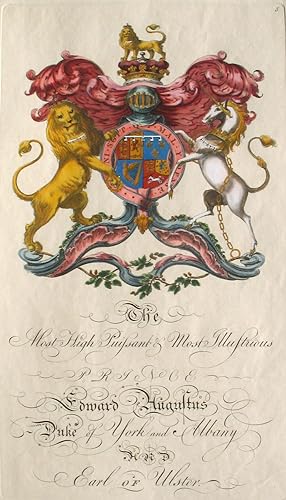 Family Crest of The Most High Puissant & Most Illustrious Prince Edward Augustus, Duke of York an...