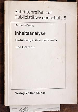 Inhaltsanalyse Einführung in ihre Systematik und Literatur.