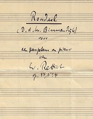 'Rondeel voor een zangstem en piano van W. Rettich op. 44, no. 4'.