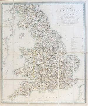 New and Improved Map of England and Wales, Including the Principal Part of Scotland whereon are C...