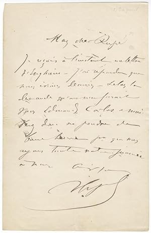 Three autograph letters signed "V Capoul," most probably to composer Georges Rupé