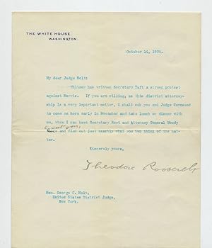 Typed Letter SIGNED as President with handwritten corrections on White House stationery, 1 page 4...
