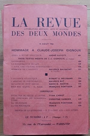 La Revue des Deux Mondes n°16 du 15 aout 1966