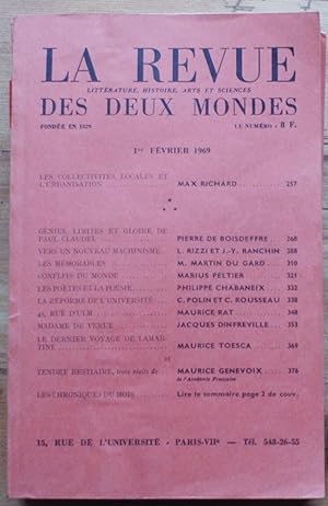 La Revue des Deux Mondes n°2 (Nouvelle série) du 1er février 1969