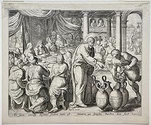 [Antique engraving 1646] Et sacra coniugij dignatus foedera tanto est Munere, qui lijmphas Bacchi...