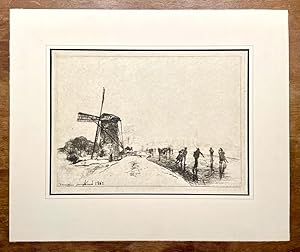 [Antique print, etching, 1862] View on the town of Massluis (Maassluis), dated 1862, 1 p.