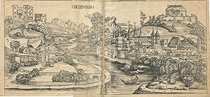 1493 Hartmann Schedel Woodcut Salczburga [Salzburg] from the Nuremberg Chronicles
