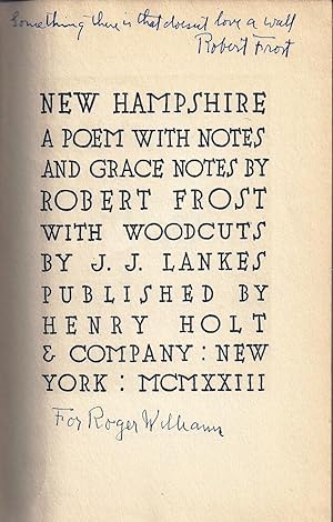 NEW HAMPSHIRE. A POEM WITH NOTES AND GRACE NOTES