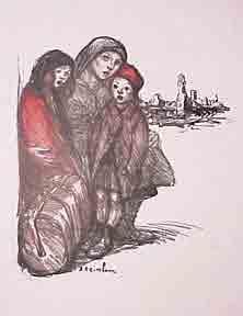 Réfugiée de la Meuse avec 2 enfants.