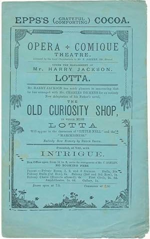 The Old Curiosity Shop, in Which Miss Lotta Will appear in the characters of "Little Nell" and th...