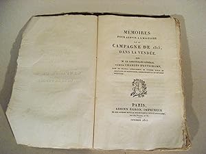 Mémoires pour servir à l’histoire de la campagne de 1815, dans la Vendée