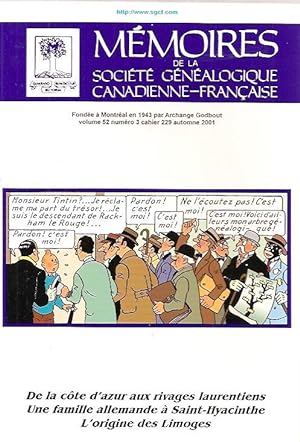 Mémoires de la Société généalogique canadienne-française