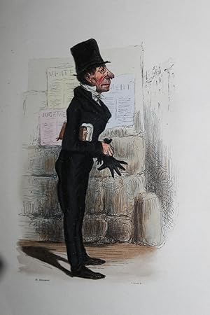 1840-1842 Honoré Daumier caricature coloriée et gommée gravure sur bois