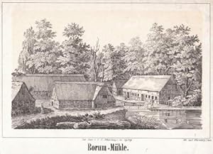 Borum-Mühle. Federlithographie von Carl Warnberg.